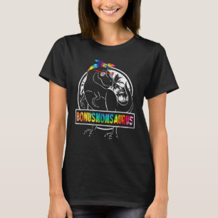 Gefärbte Krawatte Bonusmomsaurus Bonus Mama Dinosa T-Shirt