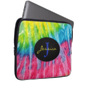 Gefärbte Krawatte Bright Custom Monogram Laptopschutzhülle (Vorne Rechts)