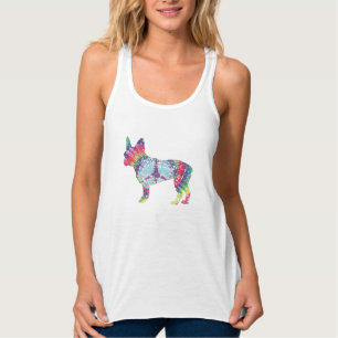 gefärbte Krawatte-Bulldogge   Hundespielgeschenk Tank Top