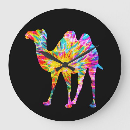 GEFÄRBTE KRAWATTE CAMEL GROßE WANDUHR (Vorderseite)