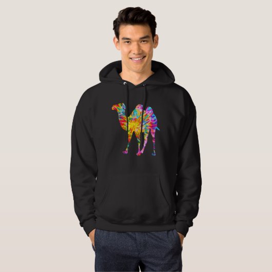 GEFÄRBTE KRAWATTE CAMEL HOODIE (Vorne ganz)