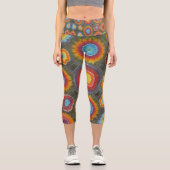 Gefärbte Krawatte Capri Leggings (Vorderseite)