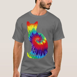 Gefärbte Krawatte Cat Colorful Tye Dye Kitten T-Shirt
