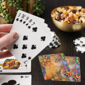 Gefärbte Krawatte Cat Spielkarten (In Situ)