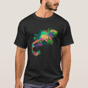 Gefärbte Krawatte Chameleon Colorful Lizard T-Shirt