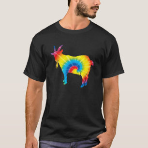 Gefärbte Krawatte Chamois Rainbow Print Animal Hip T-Shirt