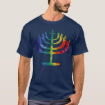 Gefärbte Krawatte Chanukah Hanukkah Menorah T-Shirt<br><div class="desc">Farbenfrohe Gefärbte Krawatte Chanukah Hanukkah Menorah .</div>