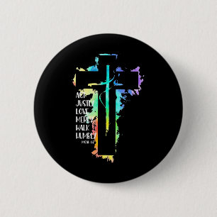Gefärbte Krawatte Cross Micah 68 Akt Justly Bible Button