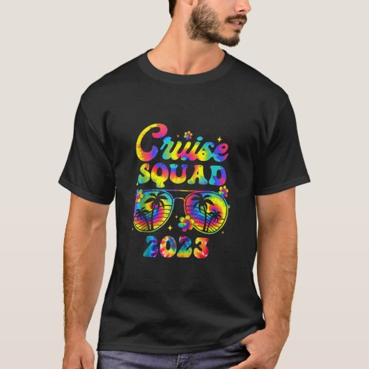 Gefärbte Krawatte Cruise Squad 2023 Familienurlaub T-Shirt (Vorderseite)