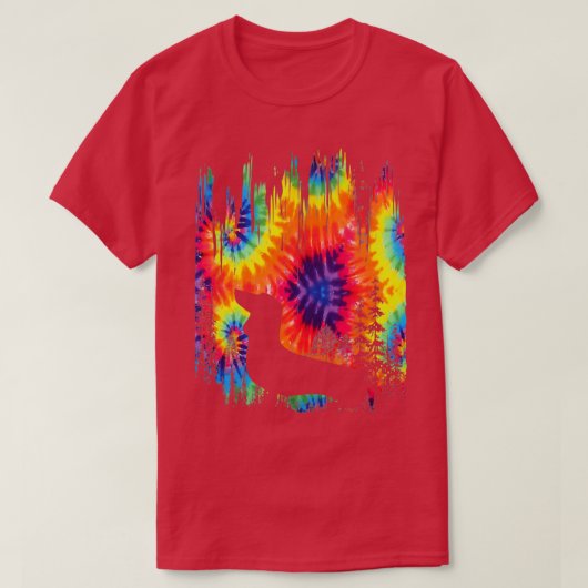 Gefärbte Krawatte Dackel Hippie Welppy Funny T-Shirt (Design vorne)