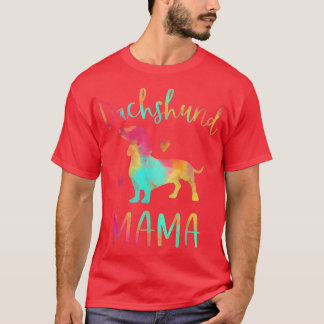 Gefärbte Krawatte Dackel Mama Mama Farbige Doie Do T-Shirt