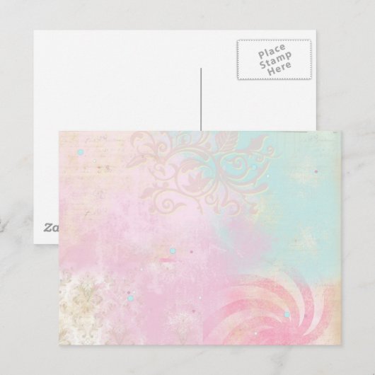 gefärbte Krawatte Damask Postkarte (Vorne/Hinten)