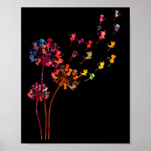 Gefärbte Krawatte Dandelion Katzen Blume Farbige H Poster