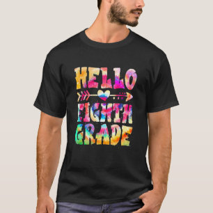 Gefärbte Krawatte der Kinder Hallo Achte Klasse Le T-Shirt