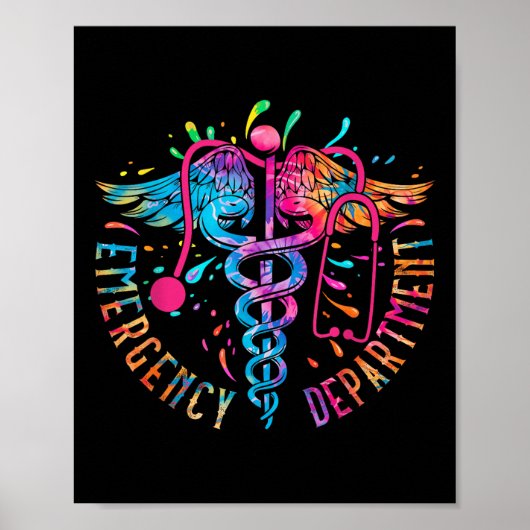 Gefärbte Krawatte der Notfallabteilung Ed Er Nurse Poster (Vorne)