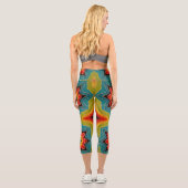 Gefärbte Krawatte der Sterne Capri Leggings (Rückseite)
