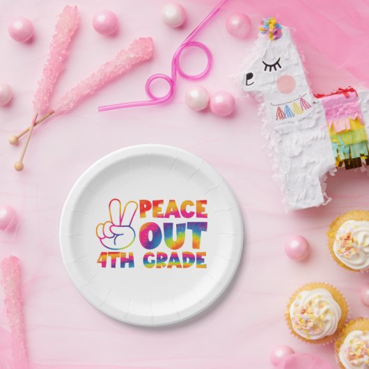 Gefärbte Krawatte der vierten Klasse Pappteller (Party)