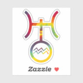 Gefärbte Krawatte des Aquarius Uranus Planetales S Aufkleber (Blatt)