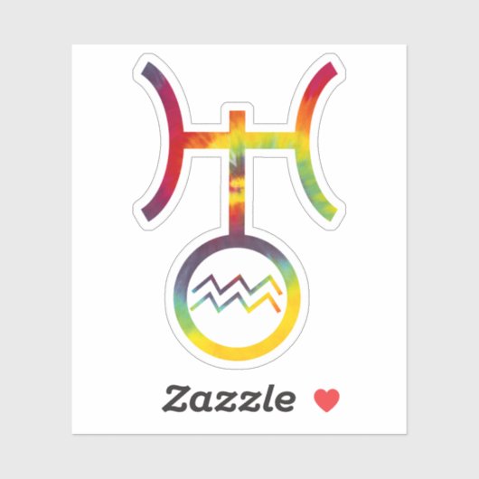 Gefärbte Krawatte des Aquarius Uranus Planetales S Aufkleber (Blatt)