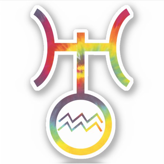 Gefärbte Krawatte des Aquarius Uranus Planetales S Aufkleber (Vorderseite)