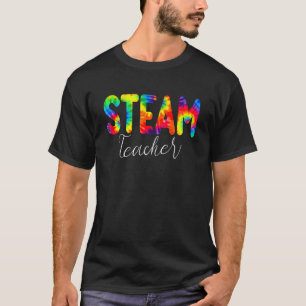 Gefärbte Krawatte des Dampflehrers zurück zur Schu T-Shirt