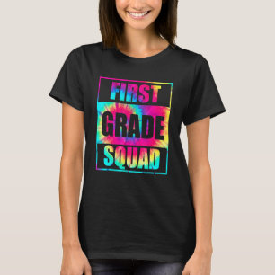 gefärbte Krawatte des ersten Grades Squad zurück z T-Shirt
