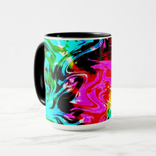 Gefärbte Krawatte des Feuersturms, Tasse des Kaffe