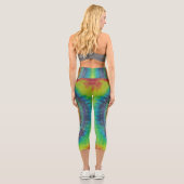 Gefärbte Krawatte des Friedenszeichens Capri Leggings (Rückseite)