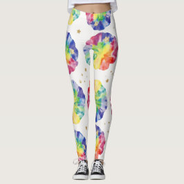 Gefärbte Krawatte des Regenbogens Nahtloses Muster Leggings