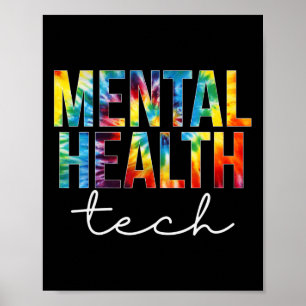 Gefärbte Krawatte des Tages der psychischen Gesund Poster