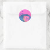 Gefärbte Krawatte Design-Geschenk-Tag Runder Aufkleber (Tasche)