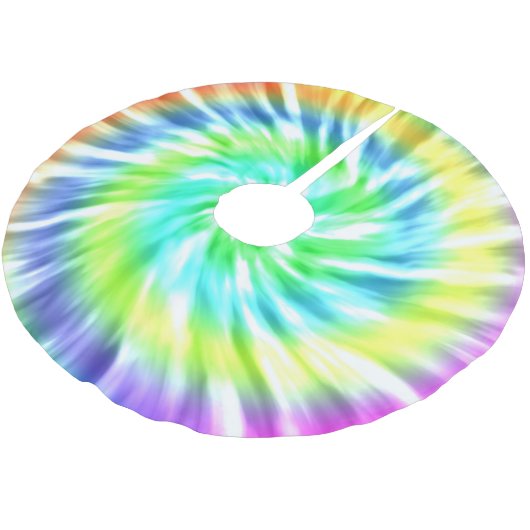 gefärbte Krawatte Design Tree Skirt Polyester Weihnachtsbaumdecke (Schrägansicht)