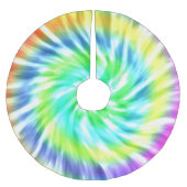 gefärbte Krawatte Design Tree Skirt Polyester Weihnachtsbaumdecke (Vorderseite)