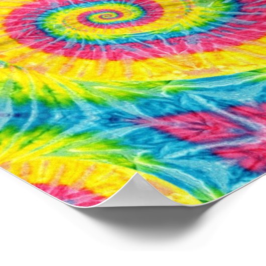 Gefärbte Krawatte-Designplakat Poster (Ecke)