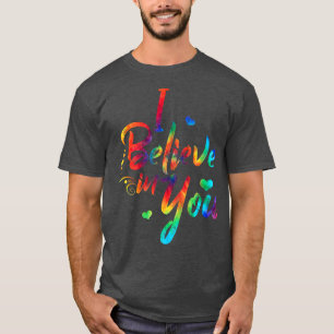 Gefärbte Krawatte, die ich an dich glaube, Lehrer T-Shirt
