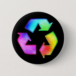 Gefärbte Krawatte, die Symbol-Knopf recycelt Button