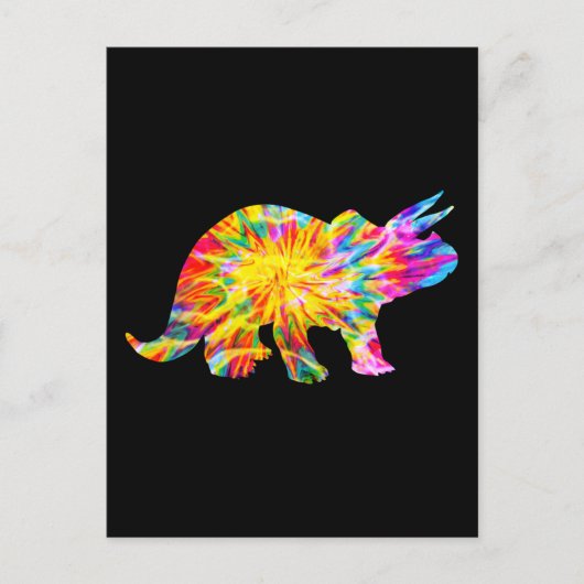 GEFÄRBTE KRAWATTE DINOSAUR POSTKARTE (Vorderseite)