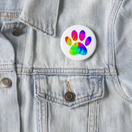 Gefärbte Krawatte Dog Paw Print Graphic Button (Beispiel)