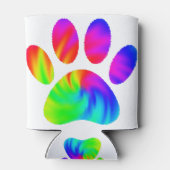 Gefärbte Krawatte Dog Paw Print Graphic Dosenkühler (Rückseite)