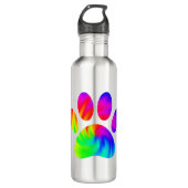 Gefärbte Krawatte Dog Paw Print Graphic Edelstahlflasche (Vorderseite)
