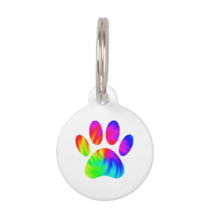 Gefärbte Krawatte Dog Paw Print Graphic Haustiermarke