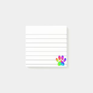 Gefärbte Krawatte Dog Paw Print Graphic Lined 3x3 Post-it Klebezettel