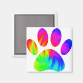 Gefärbte Krawatte Dog Paw Print Graphic Magnet (Vorderseite/Rückseite)