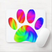 Gefärbte Krawatte Dog Paw Print Graphic Mousepad (Mit Mouse)