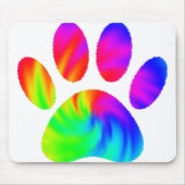Gefärbte Krawatte Dog Paw Print Graphic Mousepad (Vorne)