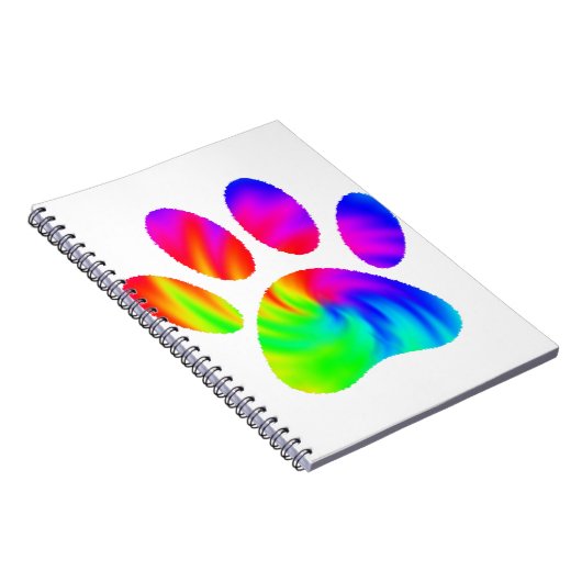 Gefärbte Krawatte Dog Paw Print Graphic Notizblock (Rechte Seite)