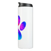 Gefärbte Krawatte Dog Paw Print Graphic Thermosbecher (Nach rechts gedreht)