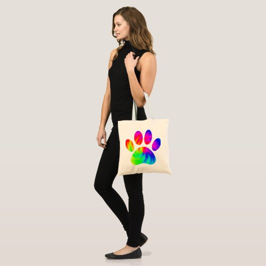 Gefärbte Krawatte Dog Paw Print Graphic Tote Bag Tragetasche (Vorderseite (Model))