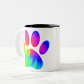 Gefärbte Krawatte Dog Paw Print Graphic Zweifarbige Tasse (Vorderseite Links)