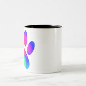 Gefärbte Krawatte Dog Paw Print Graphic Zweifarbige Tasse (Mittel)